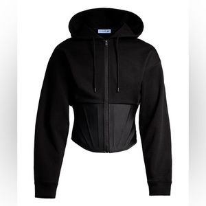 H&M Mugler Corset-waist Hooded Jacket (Size L)